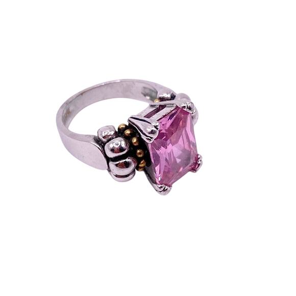 18k Gold Electroplated Citrine Tone CZ Statement Ring size 8 - Picture 1 of 8